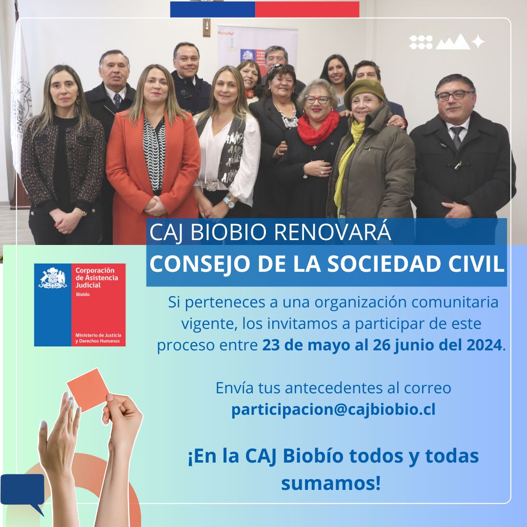 CAJ Biobío inicia proceso de renovación del Consejo de la Sociedad Civil del periodo 2024-2027
