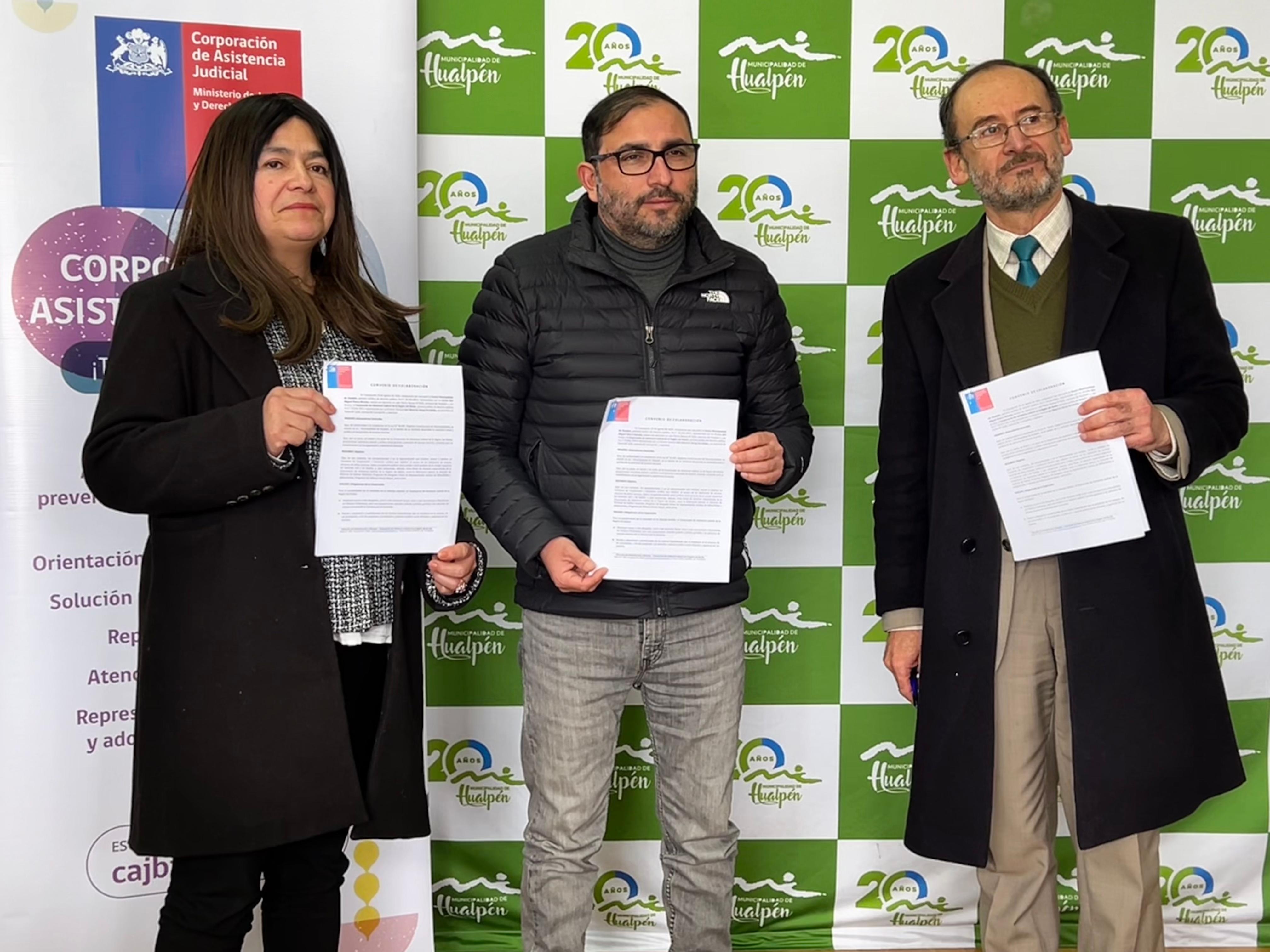 CAJ Biobío y municipio de Hualpén firman convenio de colaboración para fortalecer el acceso a la justicia